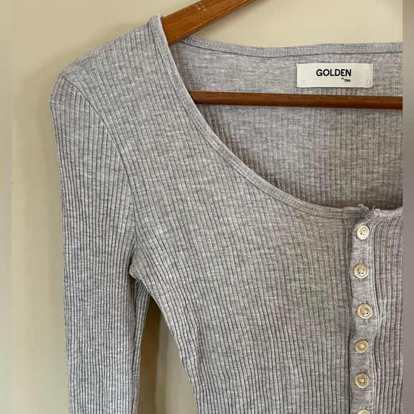 Aritzia Golden by TNA Hennechar Long Sleeve Shirt Size XS - Picture 4 of 10